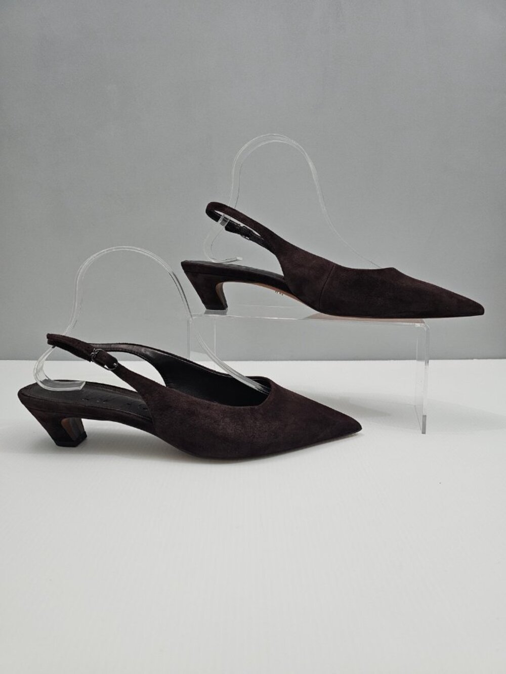 Sam Edelman Finch Slingback Pumps Womens 9 Brown Suede Kitten Heel Pointed Toe - Picture 3 of 15